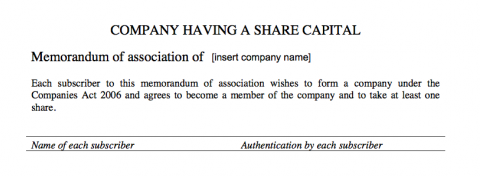 Memorandum of Association