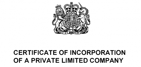 Certificate of Incorporation Companies House