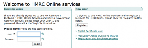 HMRC Online Services - online self assessment 